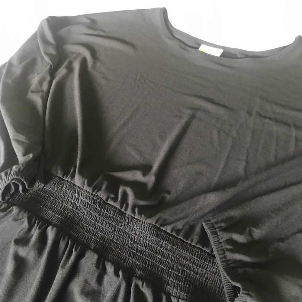 Lularoe Evelyn Smocked Waist Maxi Dress in Black - XL